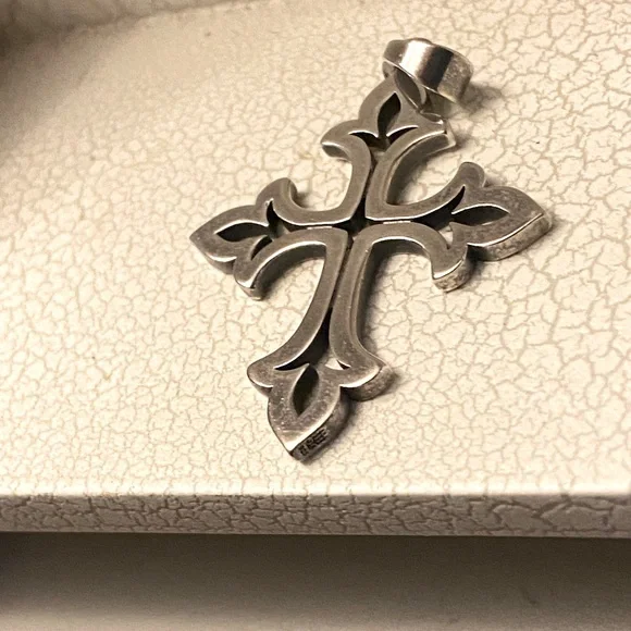 Retired James Avery Fleur de Lis Cross - Picture 3 of 4
